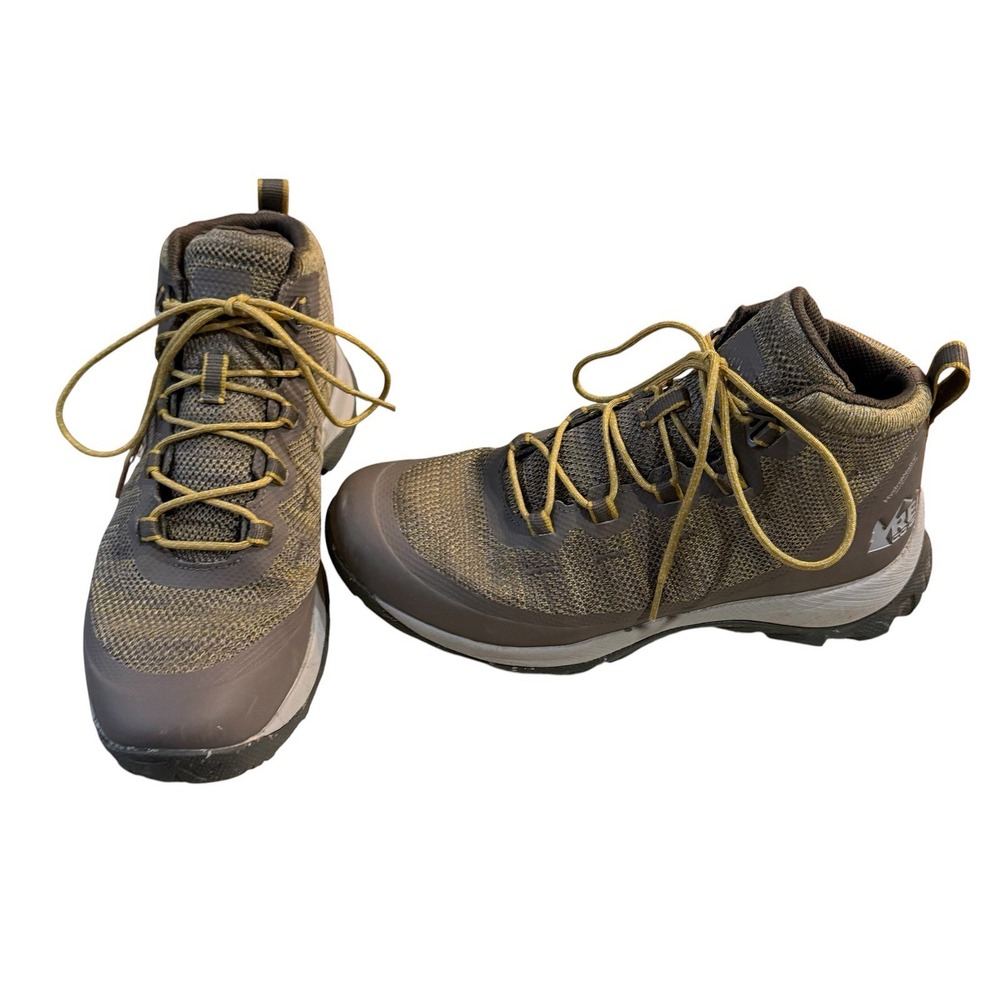 REI Co-op Hydro wall Hiking Women's Boots Sz 9 Brown/green EUC